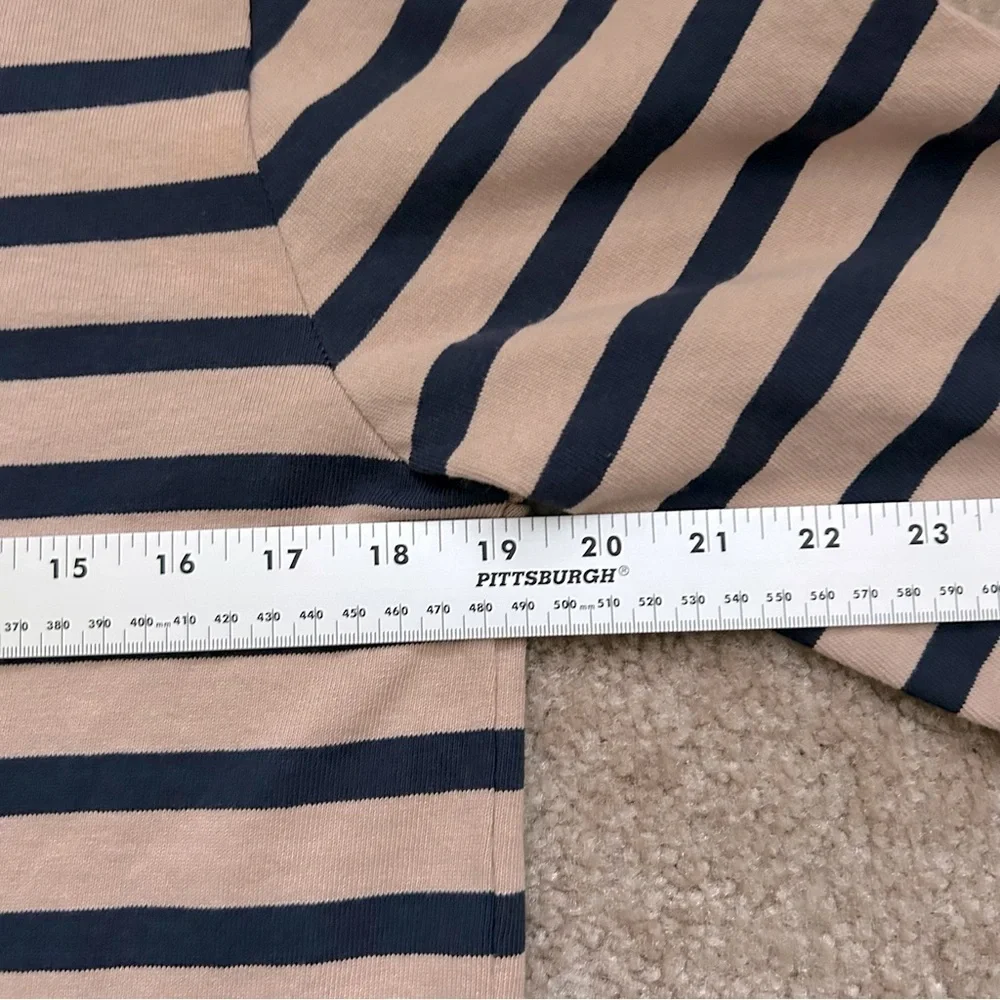 J. Crew Nautical Navy & Tan Striped Boatneck Top
